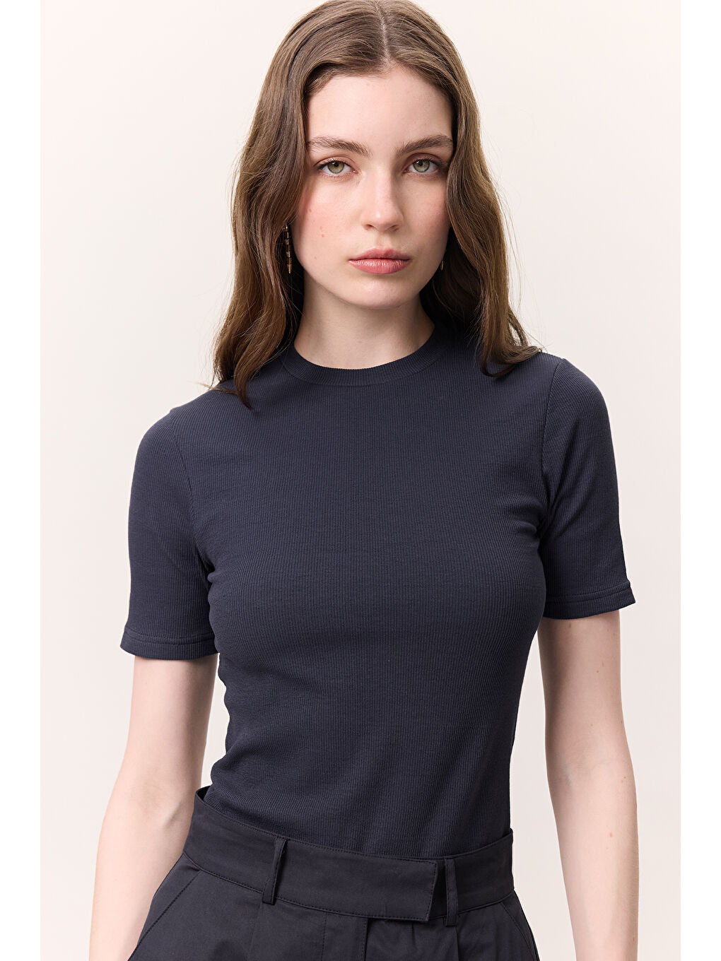 Kısa Kollu Rıbana Body Lacivert