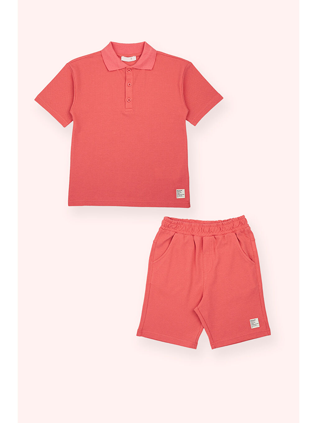 Kırmızı Erkek Çocuk 2'li Nar Şortlu Takım