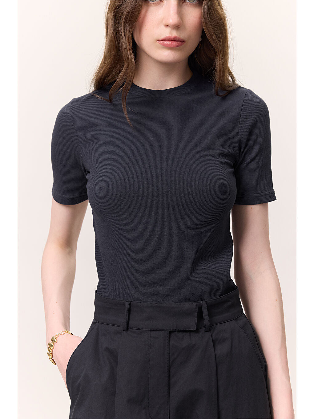 Kısa Kollu Rıbana Body Lacivert-3