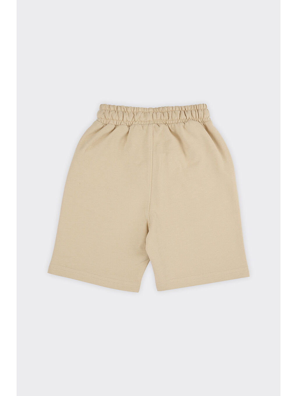 Unisex Çocuk Beli Lastikli Bej Örme Şort-2
