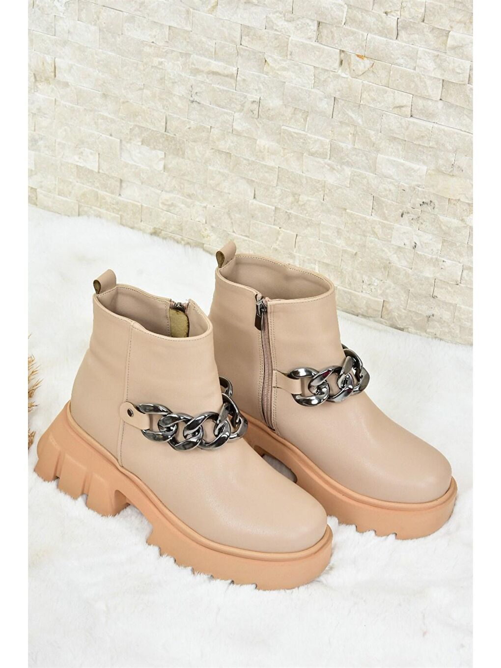 Bej L3069087 Ten Kadın Bot-1