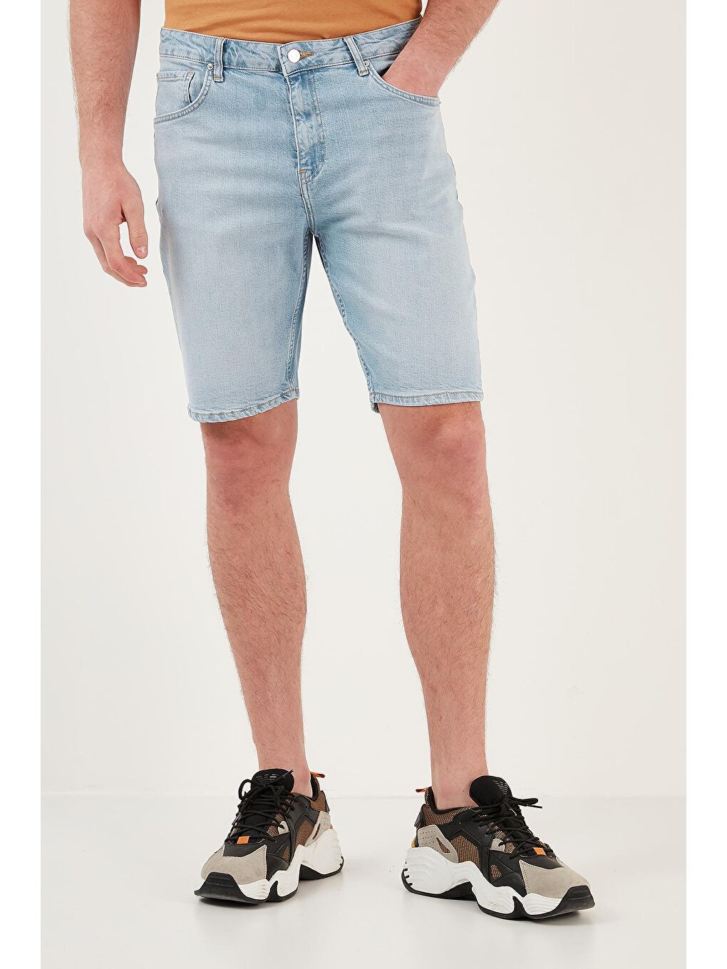 Buratti Açık Mavi Pamuklu Normal Bel Slim Fit Jean Short 4501F031IBIZA