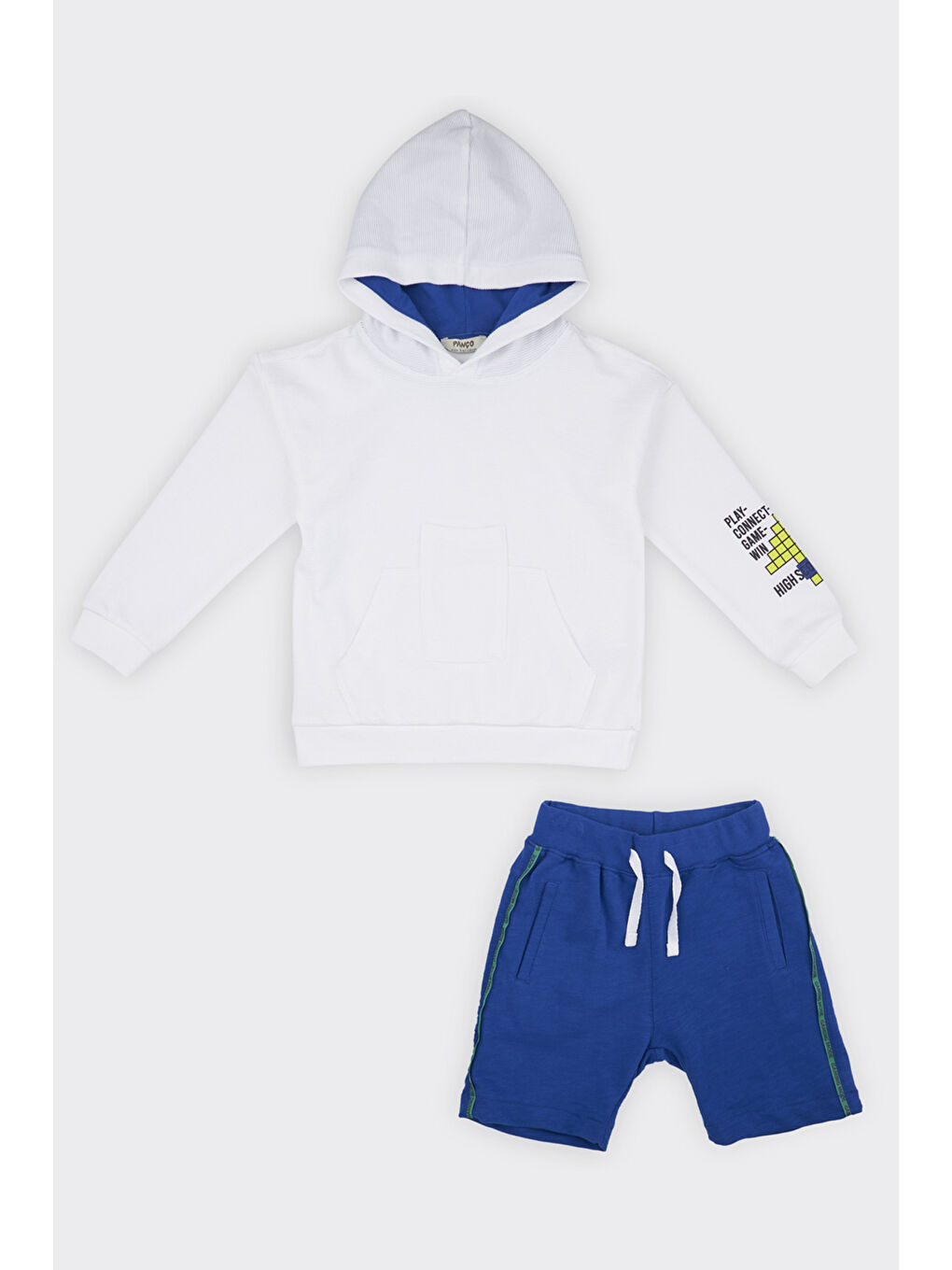 Erkek Çocuk 2'li Beyaz Şortlu Takım