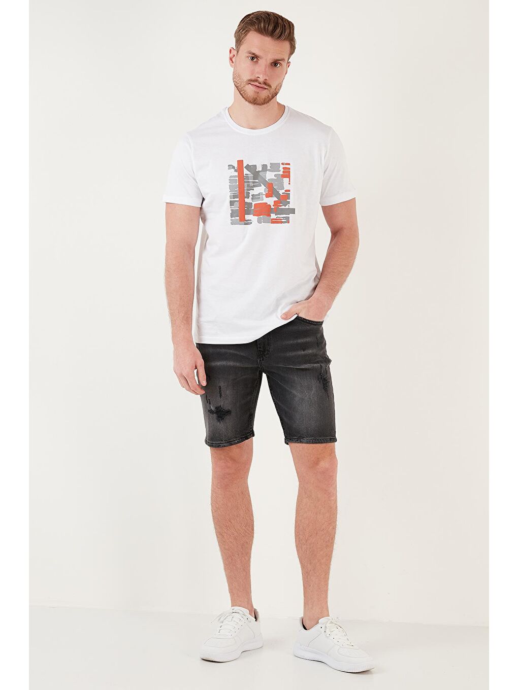 Buratti Siyah Pamuklu Normal Bel Slim Fit Kot Short 4501M07IBIZA - 3