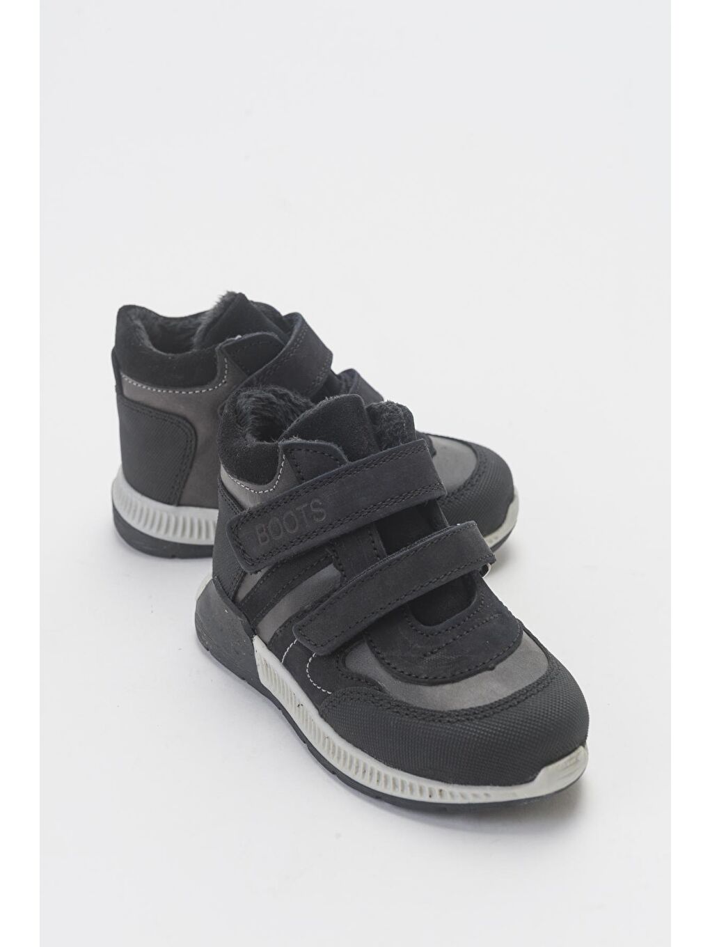 Erkek Çocuk Siyah Hakiki Deri Çocuk Bot-1