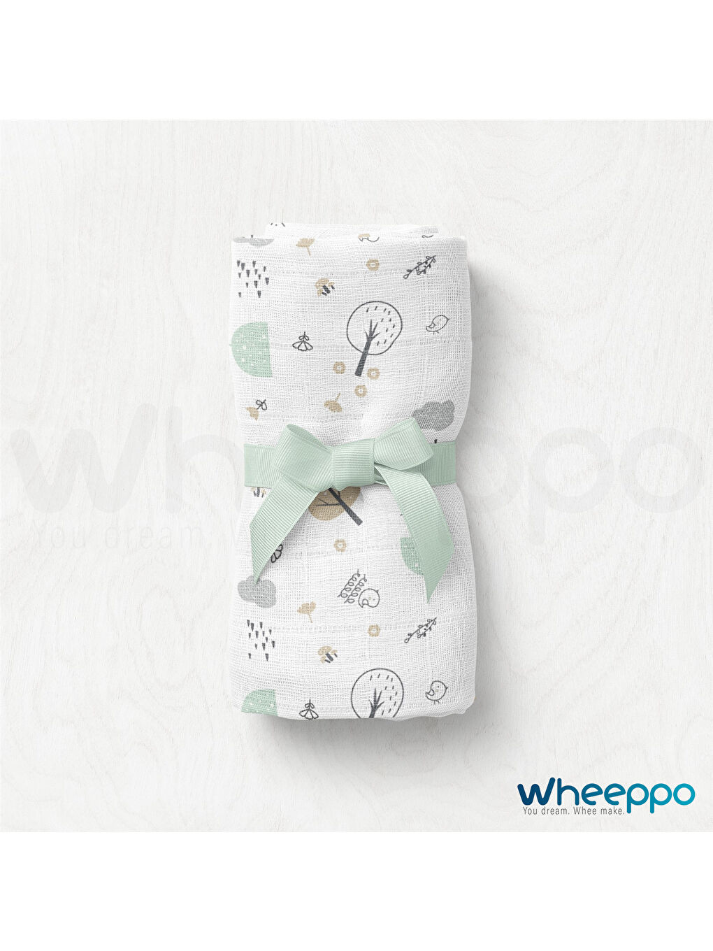 Beyaz Müslin Bebek Battaniyesi Renkli Orman 75x100 cm