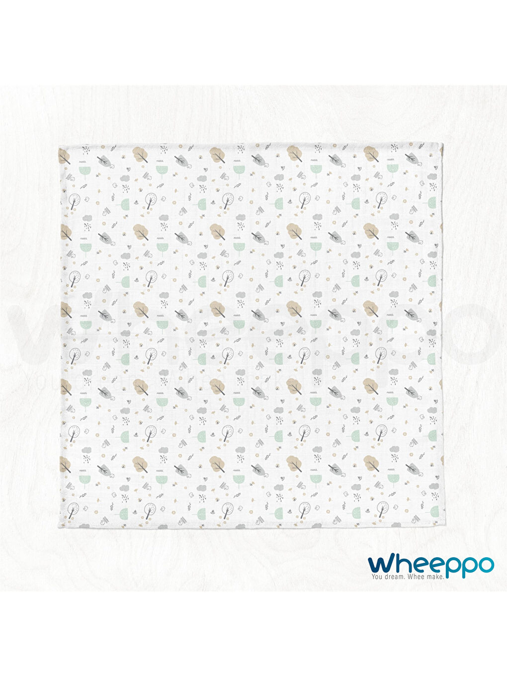 Beyaz Müslin Bebek Battaniyesi Renkli Orman 75x100 cm-2