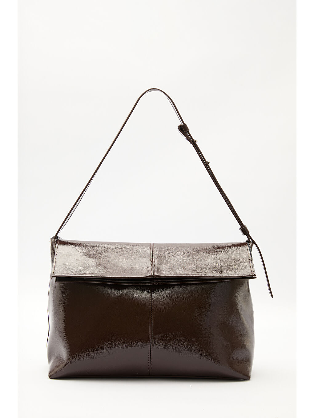 Kapaklı Tote Deri Çanta Kahverengi-1