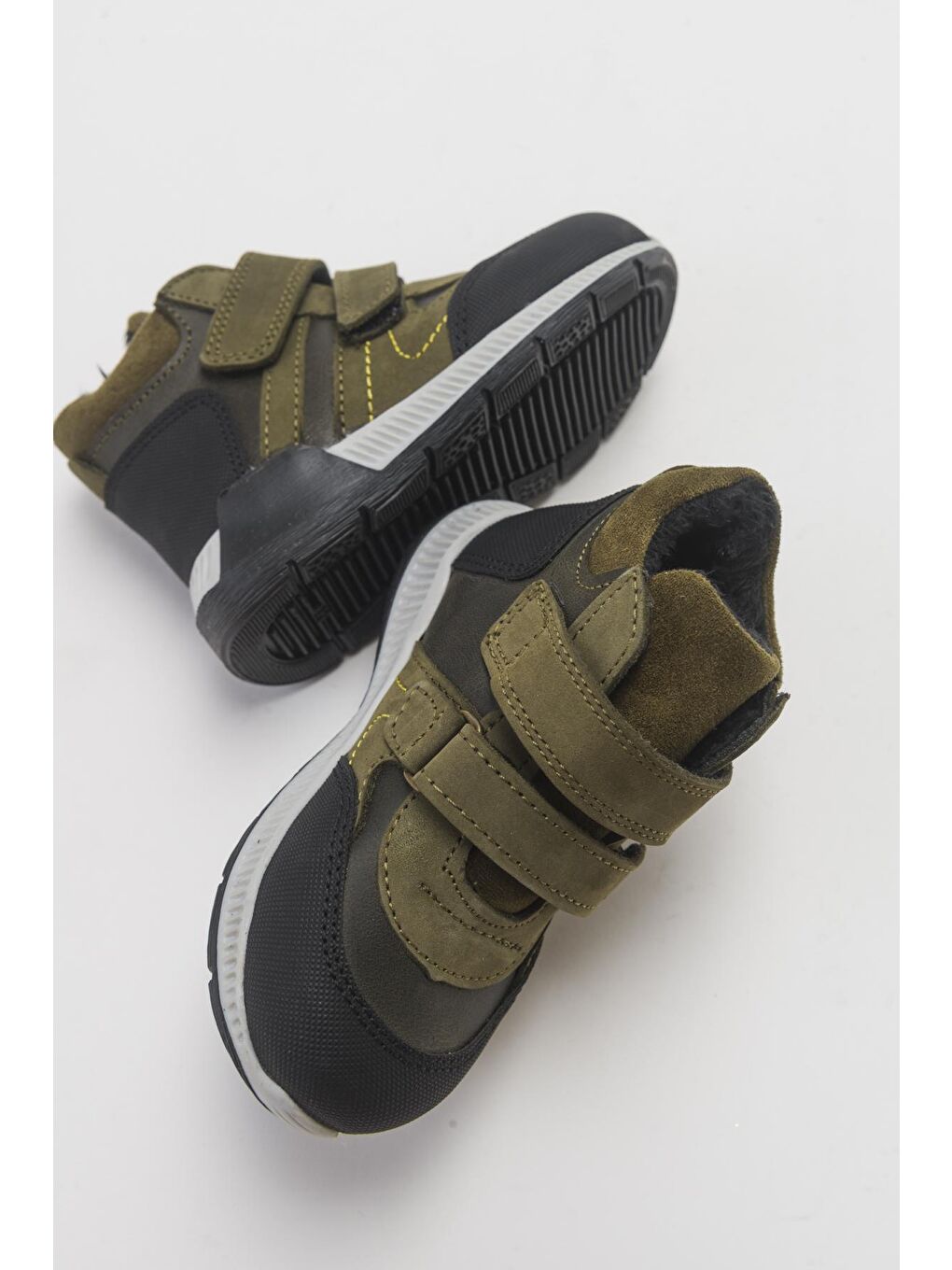 Erkek Çocuk Haki Hakiki Deri Çocuk Bot-3