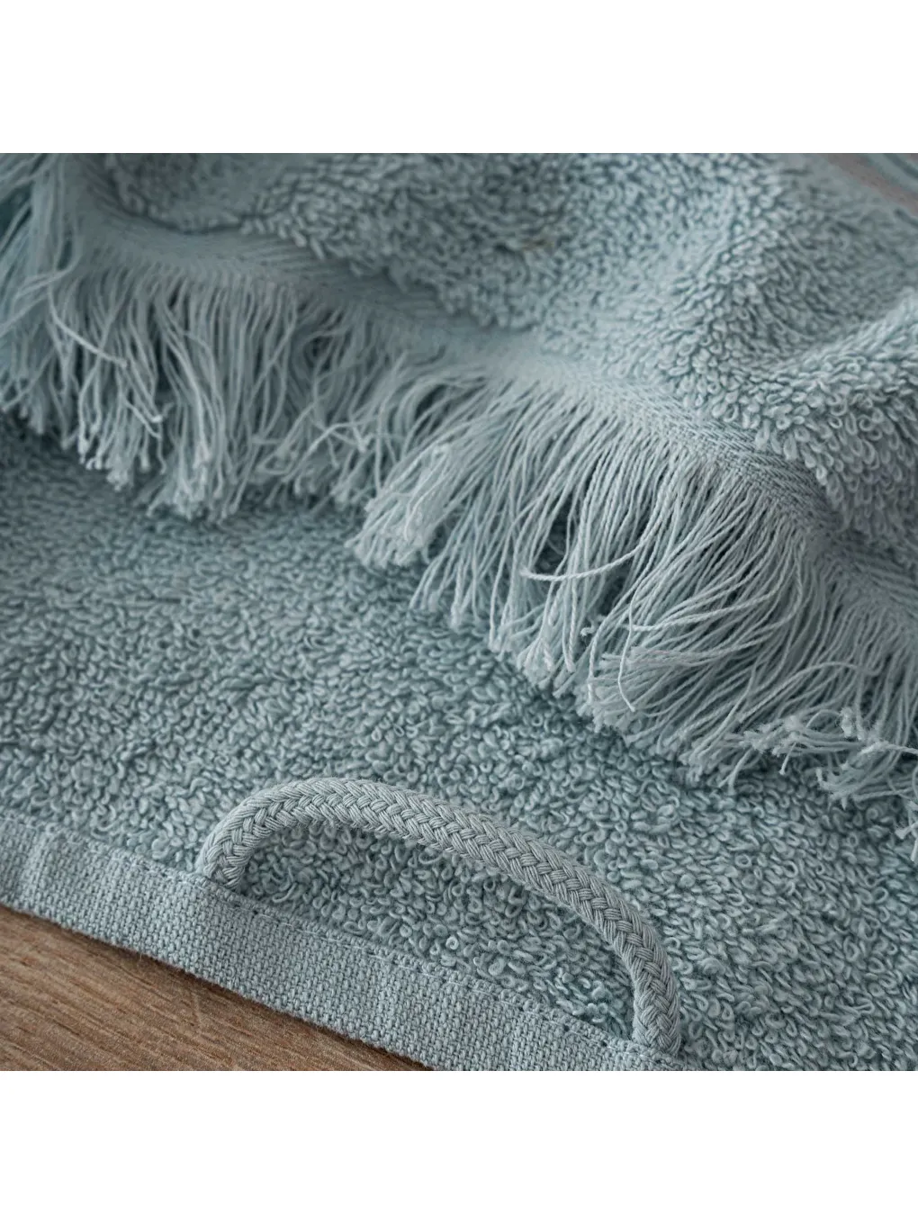 Aya 2'li El Yüz Havlusu Seti %100 Pamuk Jakarlı Mavi 50x80 Cm-3