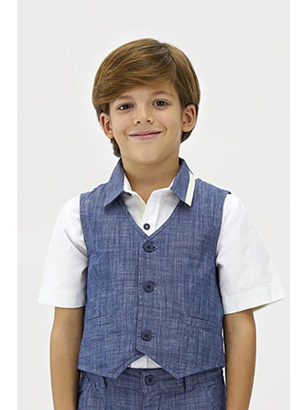 Erkek Çocuk Düğmeli Lacivert Yelek-2