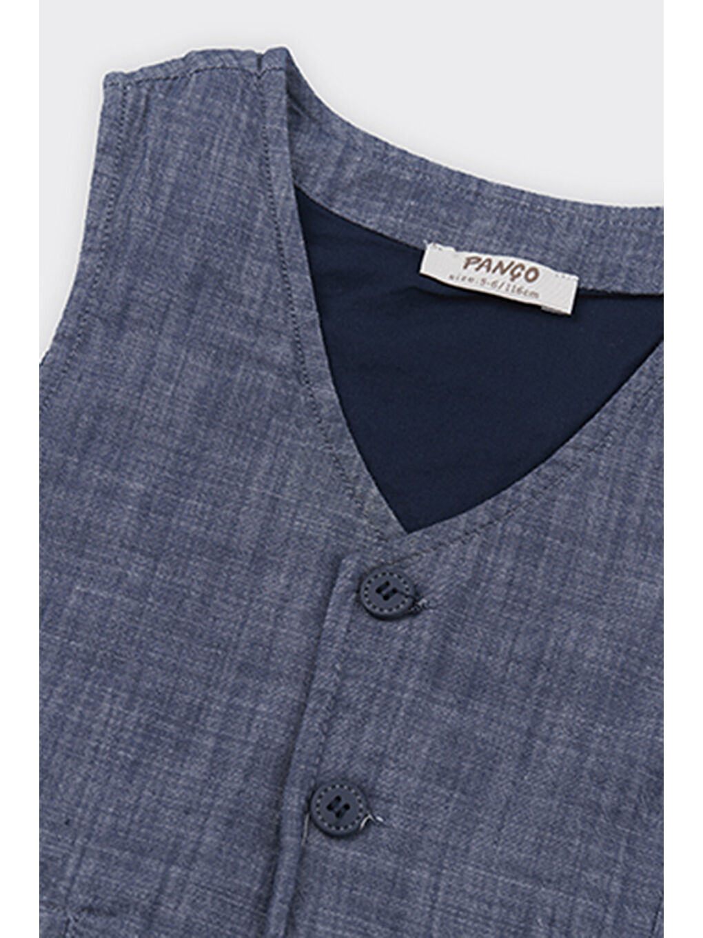 Erkek Çocuk Düğmeli Lacivert Yelek-5