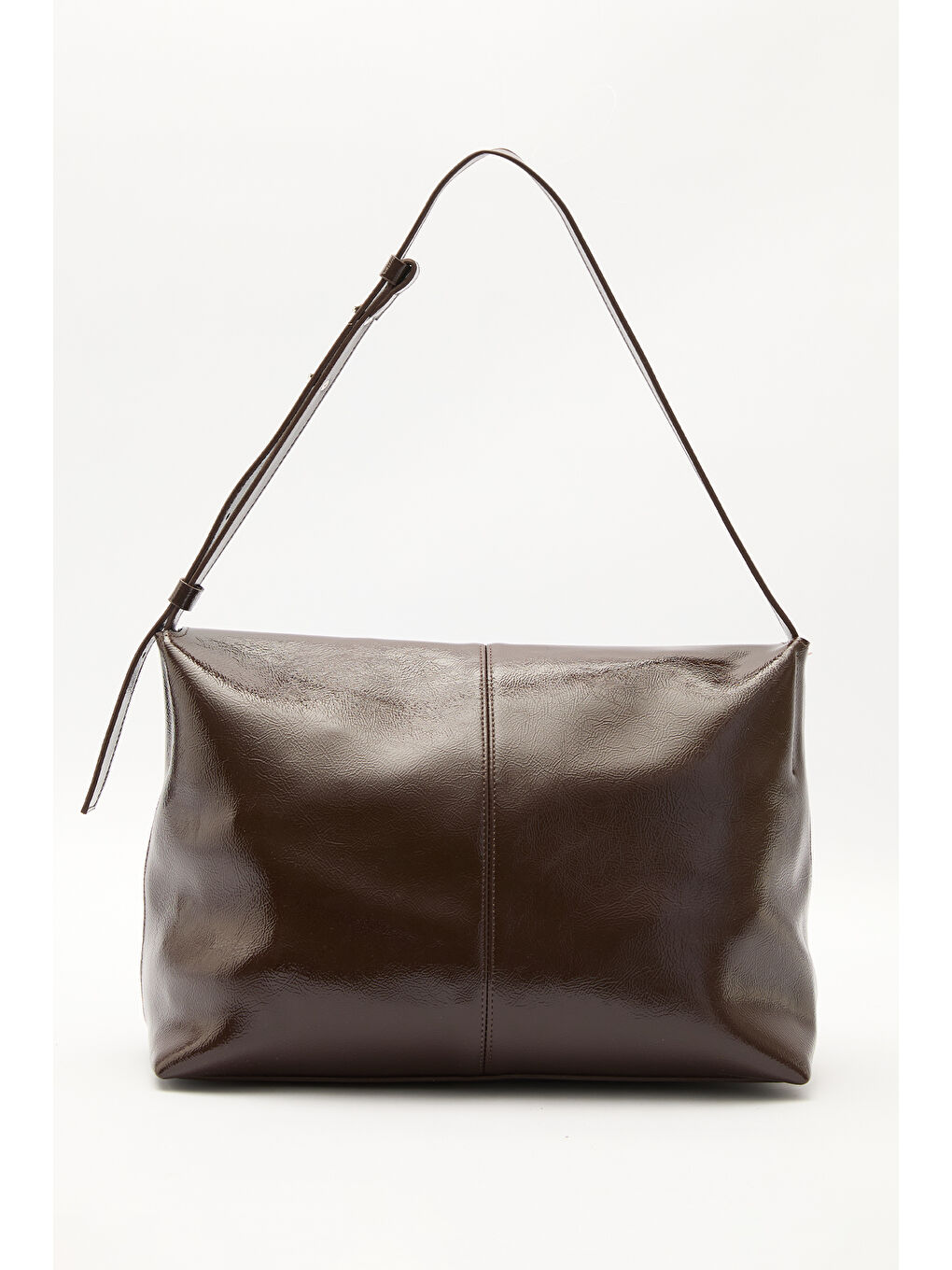 Kapaklı Tote Deri Çanta Kahverengi-5