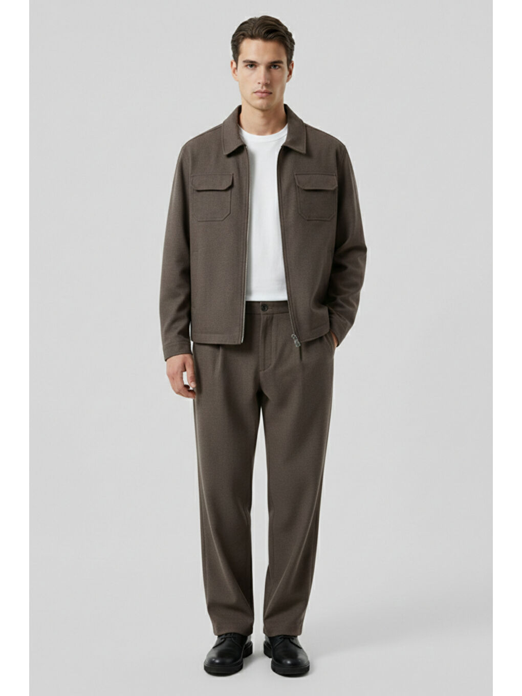 Bej Erkek Relaxed Fit Yeni Nesil Takım Taş Rengi-1