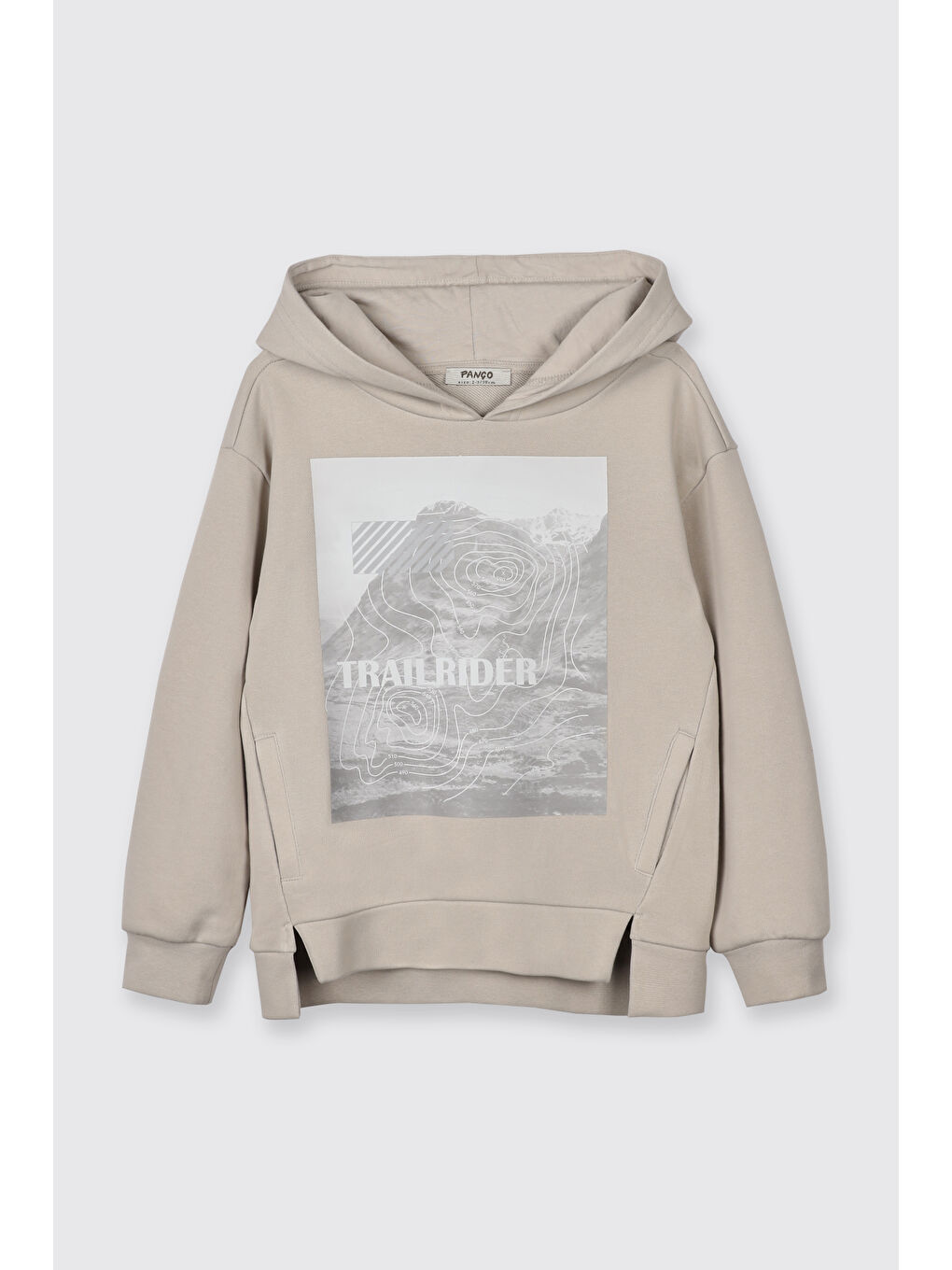 Bej Erkek Çocuk Kapüşonlu Taş Sweatshirt-2