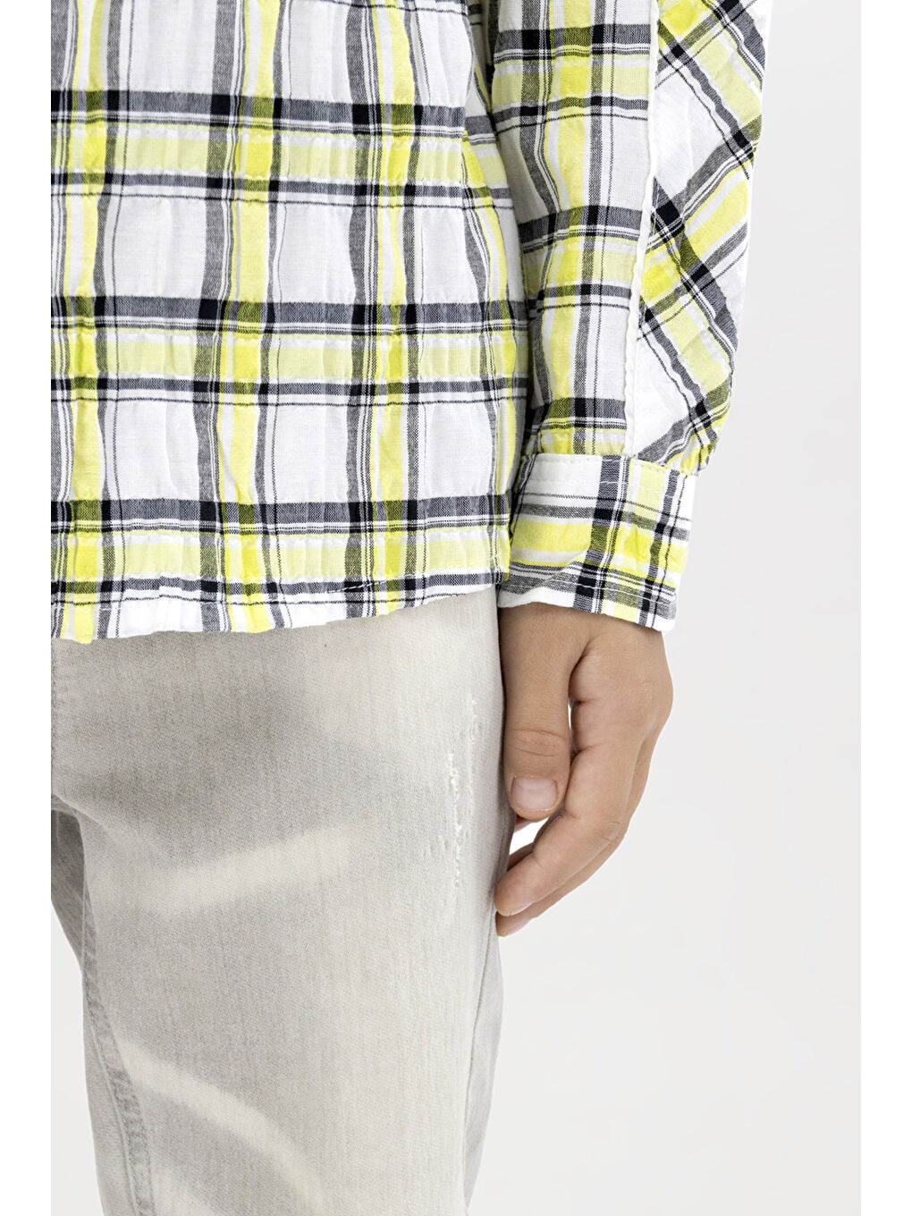 Erkek Çocuk Yıkamalı Gri Jean Pantolon-1