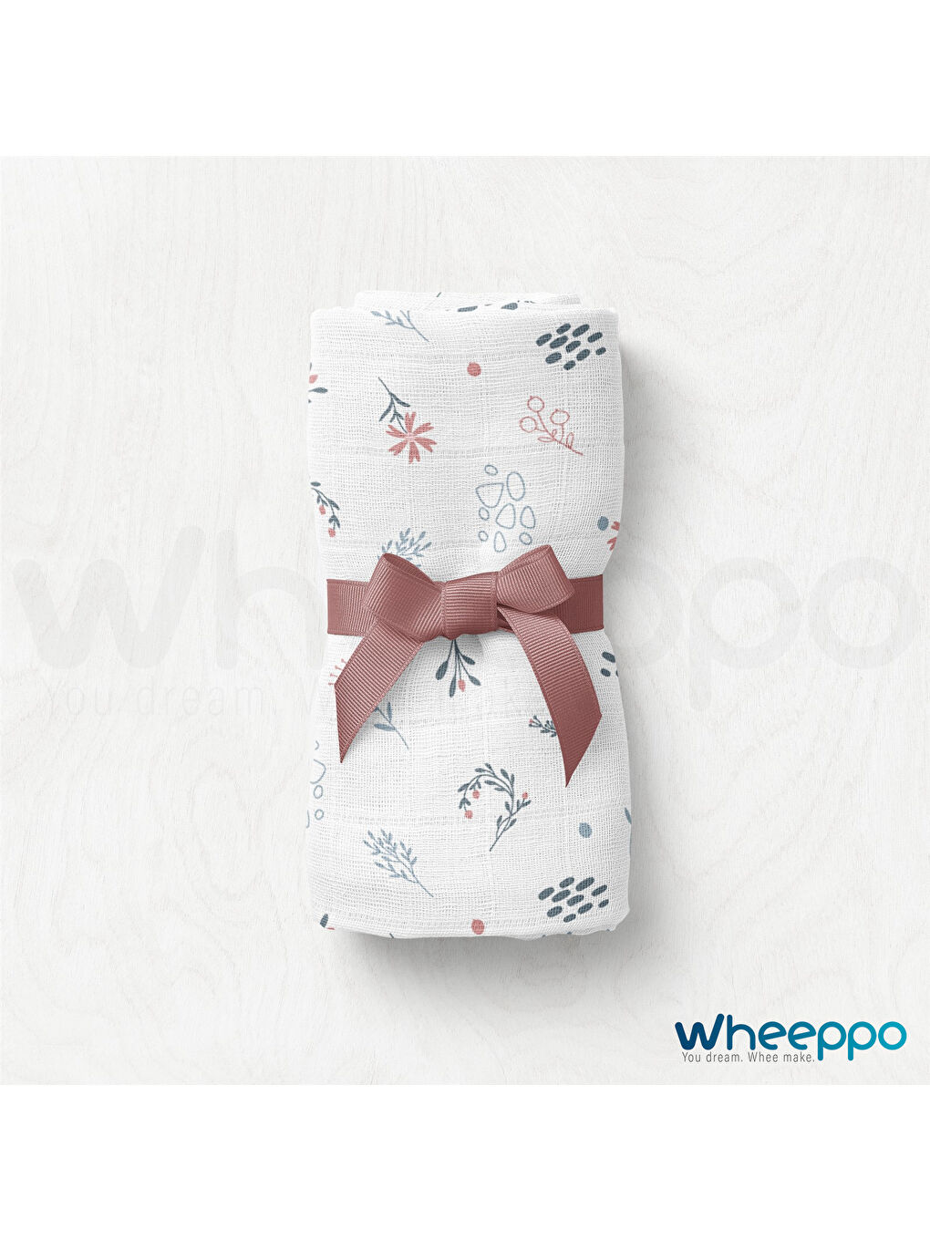 Pembe Müslin Bebek Battaniyesi Floral 75x100 cm