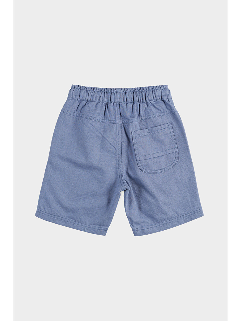 Erkek Çocuk Beli Lastikli Mavi Şort-5