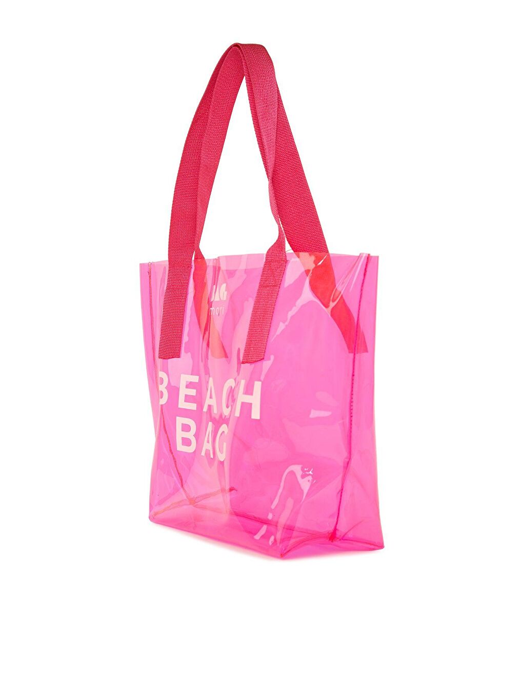 Bagmori Fuşya Beach Bag Baskılı Şeffaf Plaj Çantası - 1