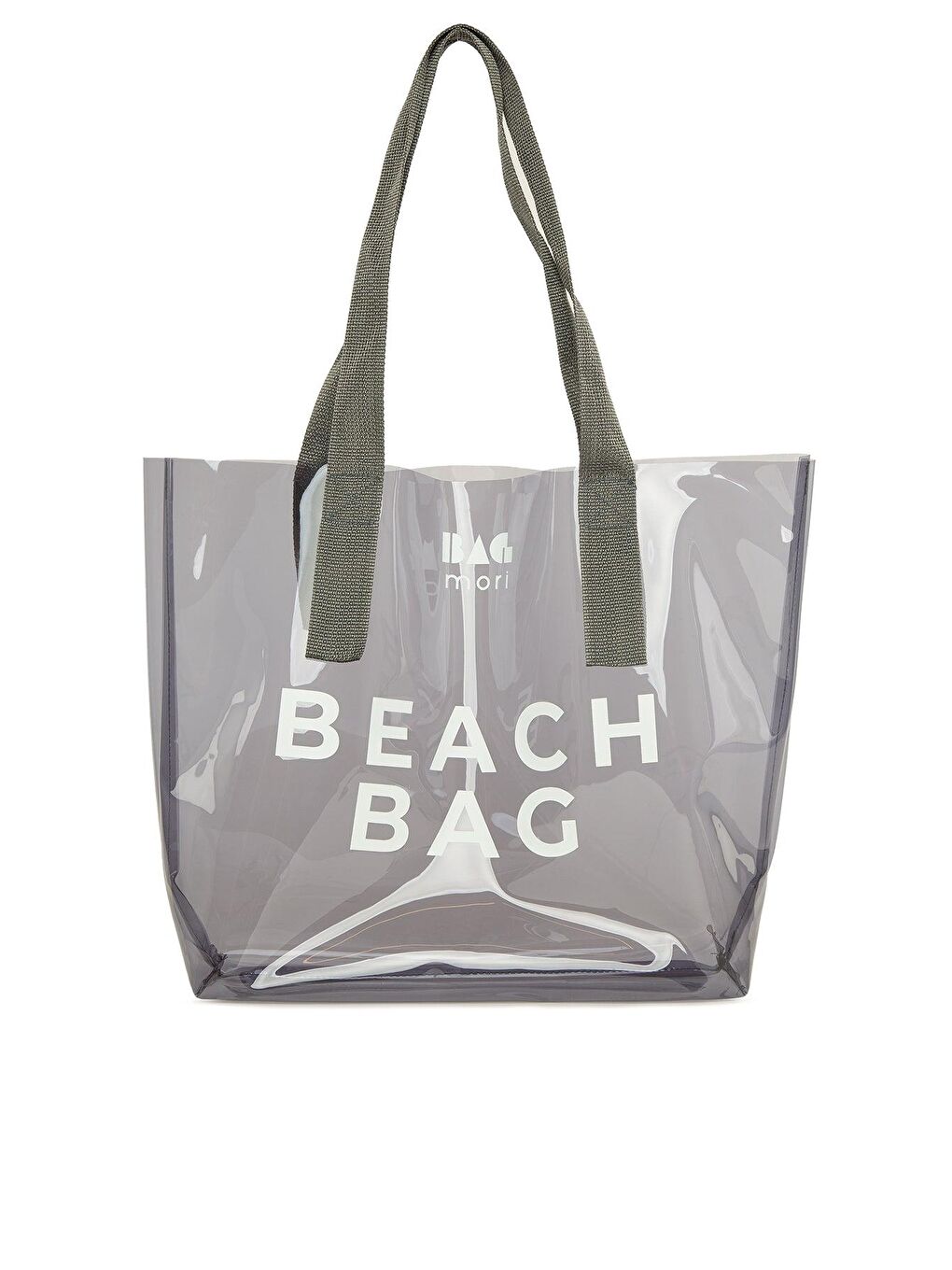 Bagmori Gri Beach Bag Baskılı Şeffaf Plaj Çantası