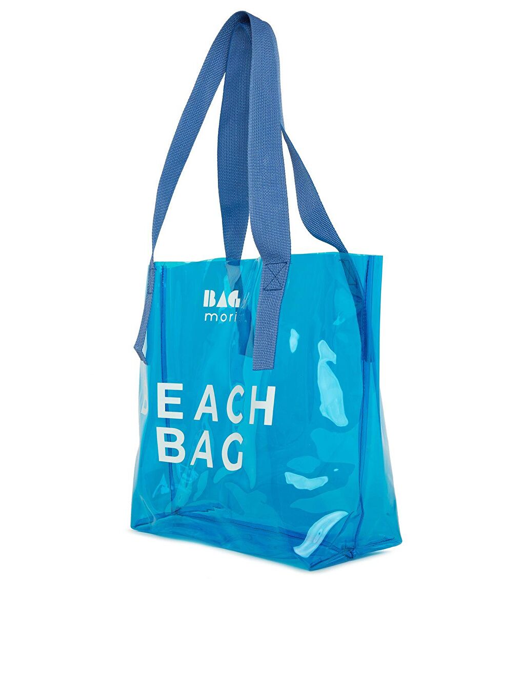 Bagmori Mavi Beach Bag Baskılı Şeffaf Plaj Çantası - 1