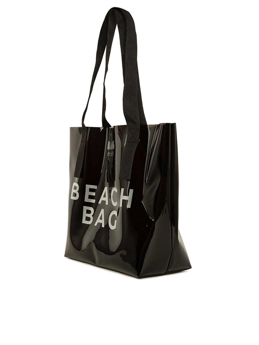 Bagmori Siyah Beach Bag Baskılı Şeffaf Plaj Çantası - 1