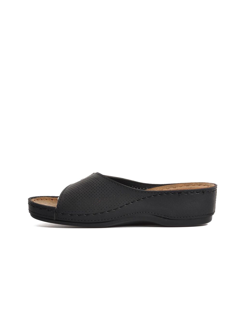 09-701 Siyah Kadın Dolgu Topuk Terlik-1