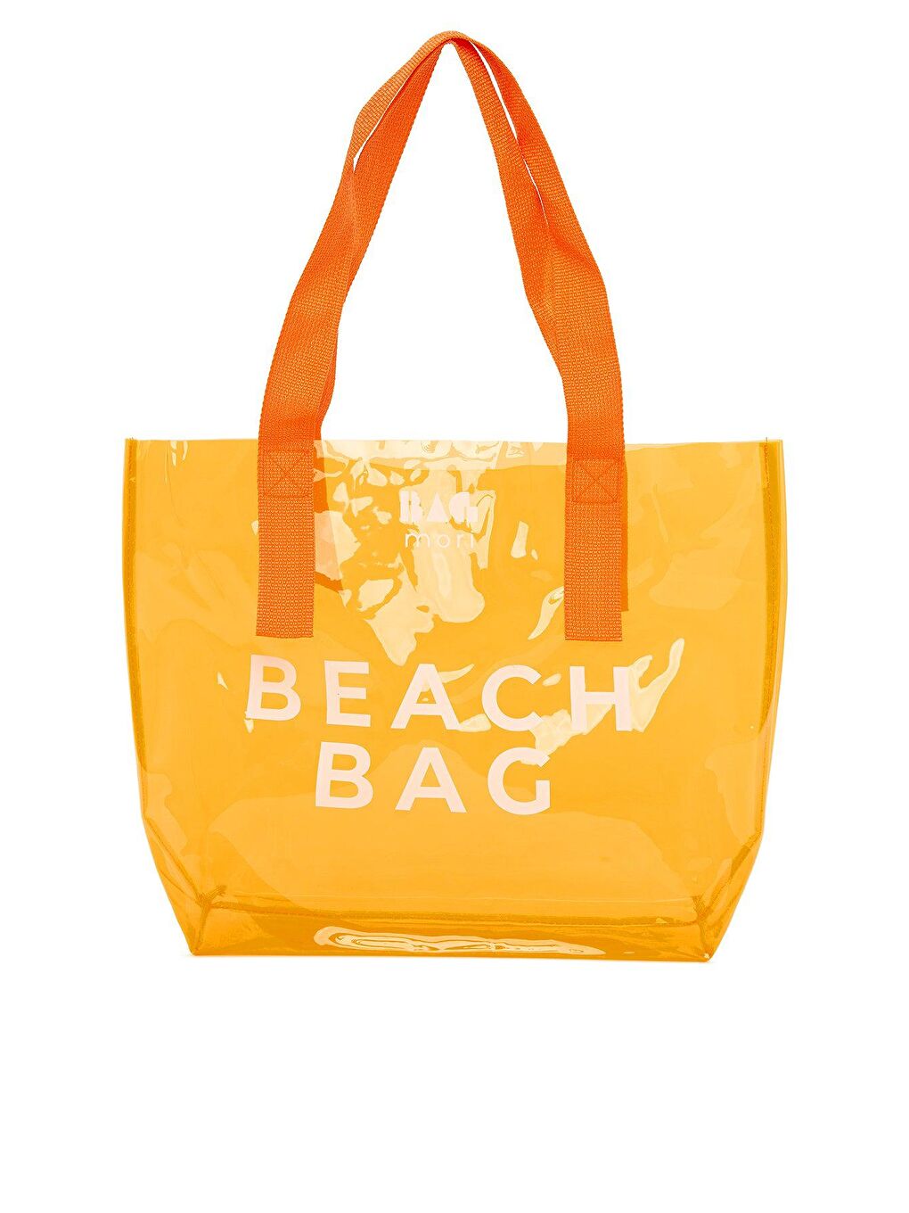 Bagmori Turuncu Beach Bag Baskılı Şeffaf Plaj Çantası