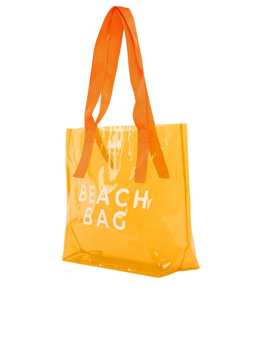 Bagmori Turuncu Beach Bag Baskılı Şeffaf Plaj Çantası - 1