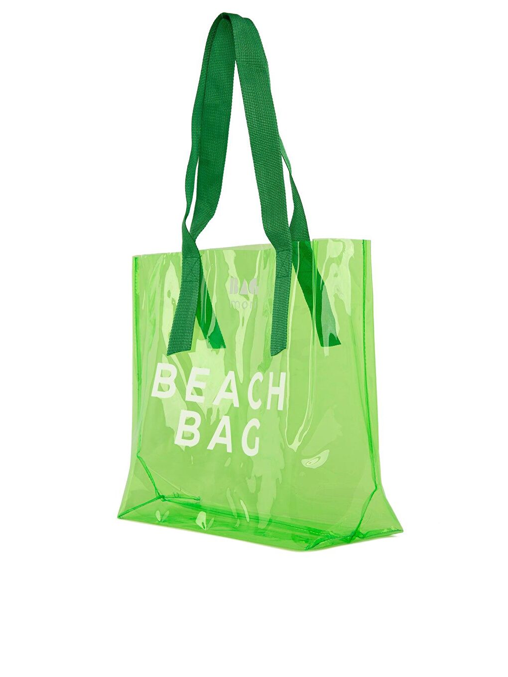 Bagmori Yeşil Beach Bag Baskılı Şeffaf Plaj Çantası - 1