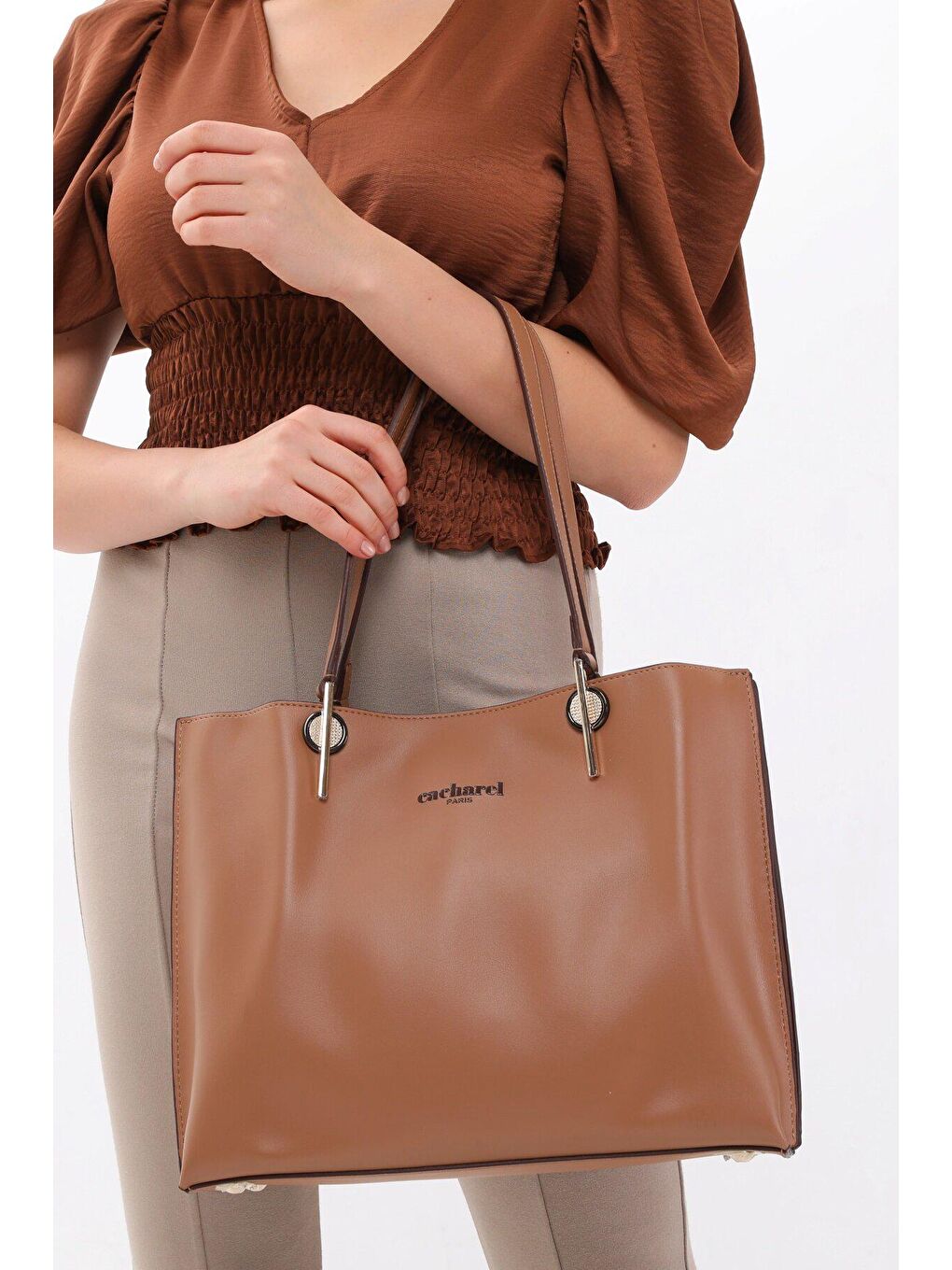 Sarı Kadın El Ve Omuz Çanta