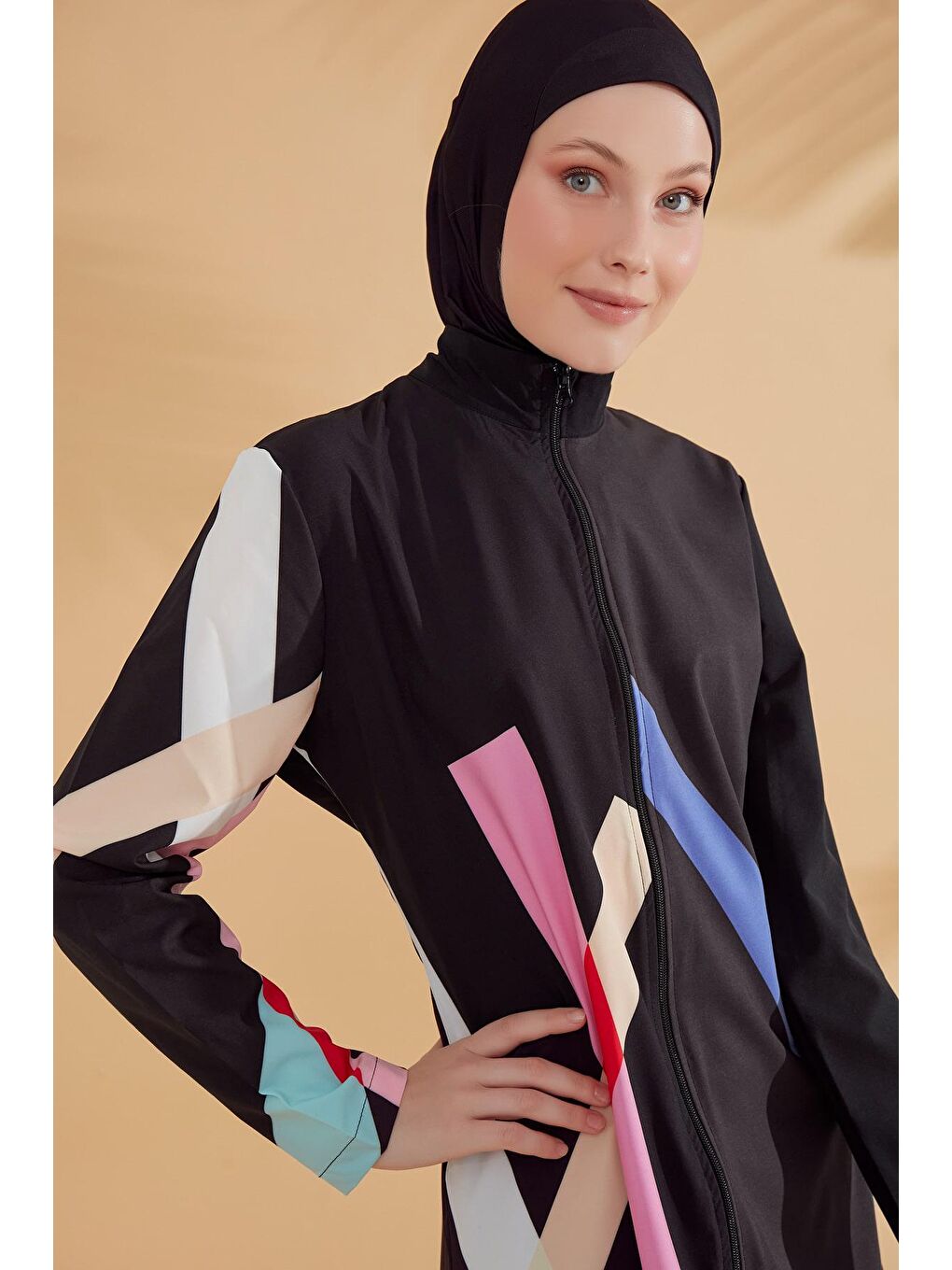 Marina Siyah Tam Kapalı Tesettür Mayo M2310 - 4