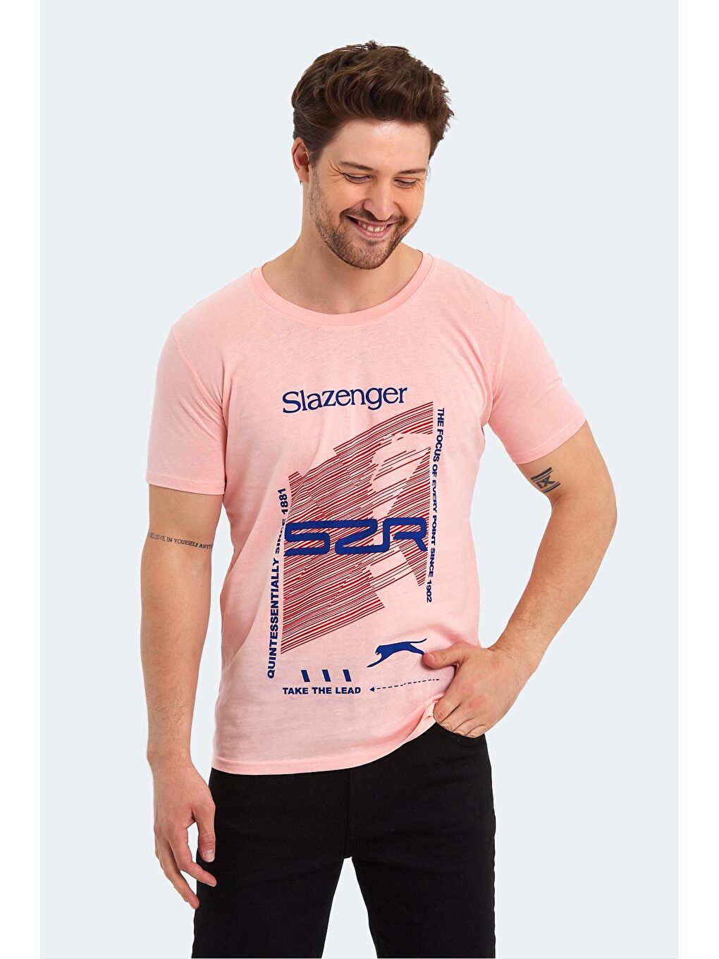 SLAZENGER Somon KALJU Erkek T-Shirt Somon - 4