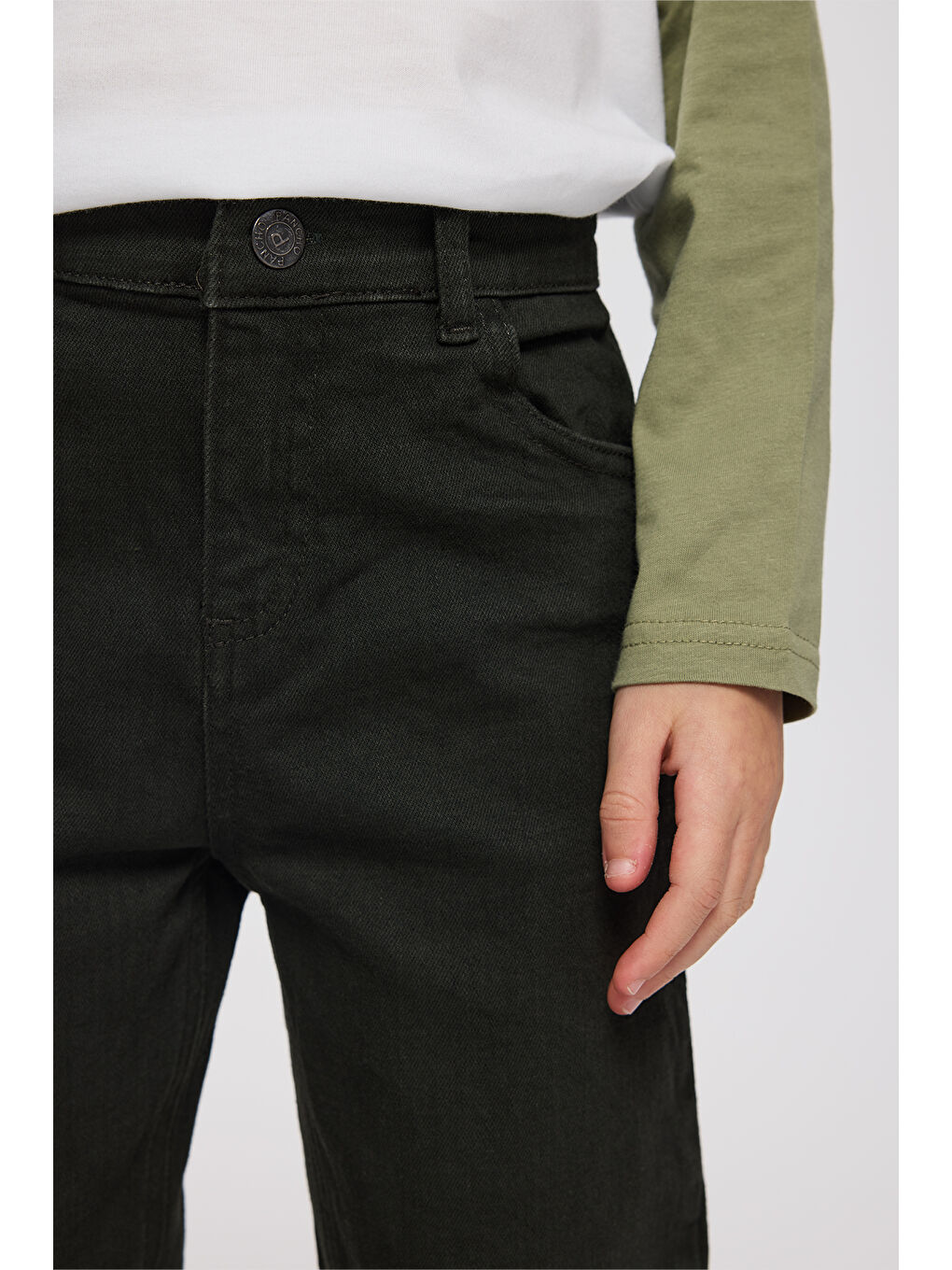 Erkek Çocuk Beli Ayarlanabilir Haki Pantolon-3