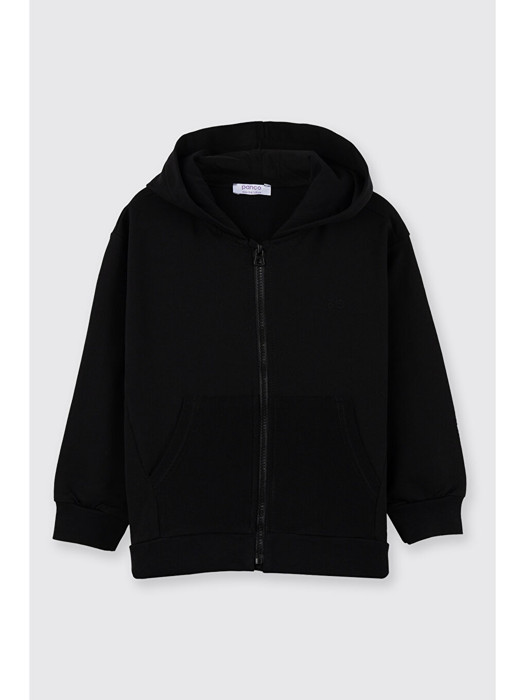 Erkek Çocuk Kapüşonlu Fermuarlı Siyah Sweatshirt