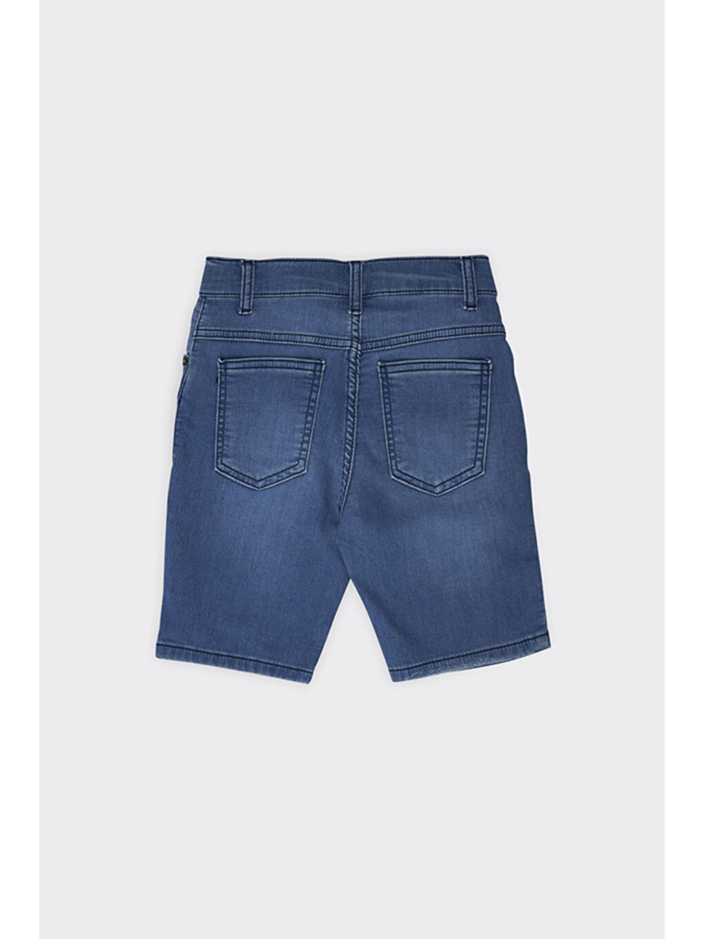 Erkek Çocuk Yıkamalı Lacivert Jean Şort-3