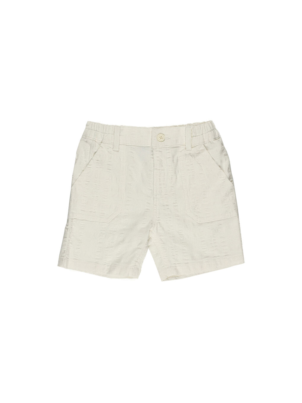 Erkek Bebek Düğmeli Beyaz Şort