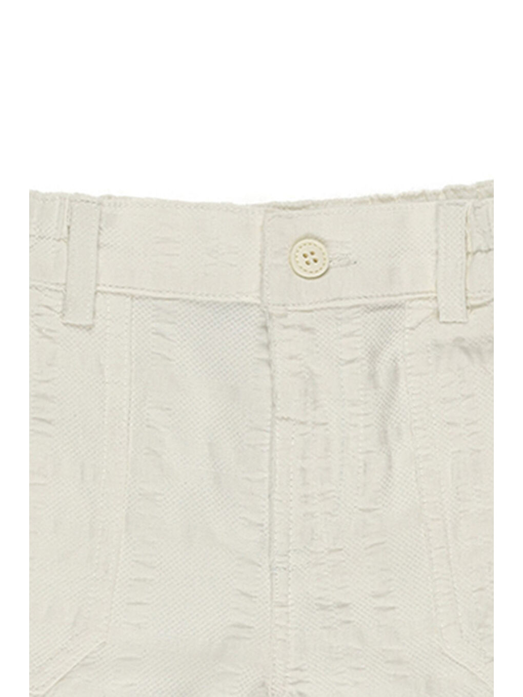 Erkek Bebek Düğmeli Beyaz Şort-2