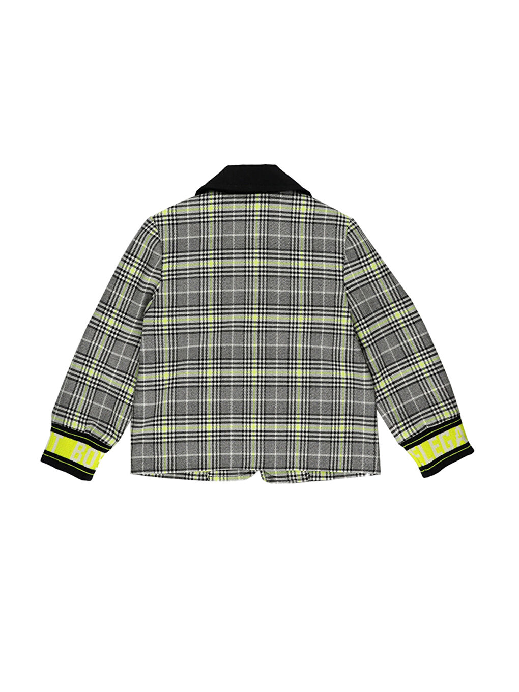 Siyah Erkek Çocuk Ekose Desenli Ceket-1