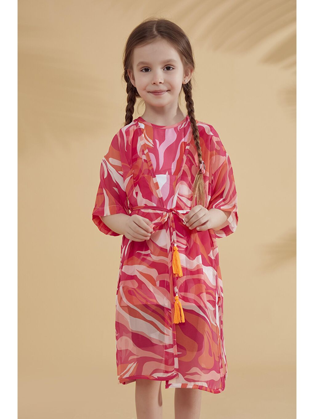 Marina Fuşya Kimono Kaftan P2335 - 3