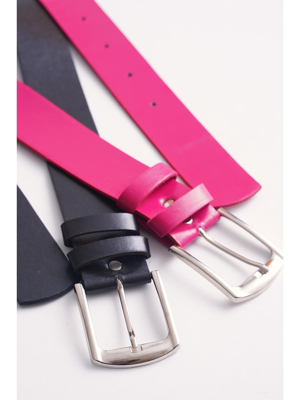 010141 İkili Kemer - Siyah - Pembe-2