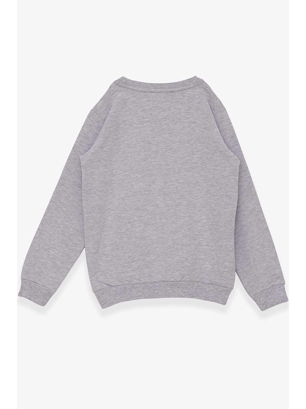 Breeze Gri Kız Çocuk Sweatshirt Gözlüklü Pullu Kız Baskılı Gri Melanj (12 Yaş) - 1