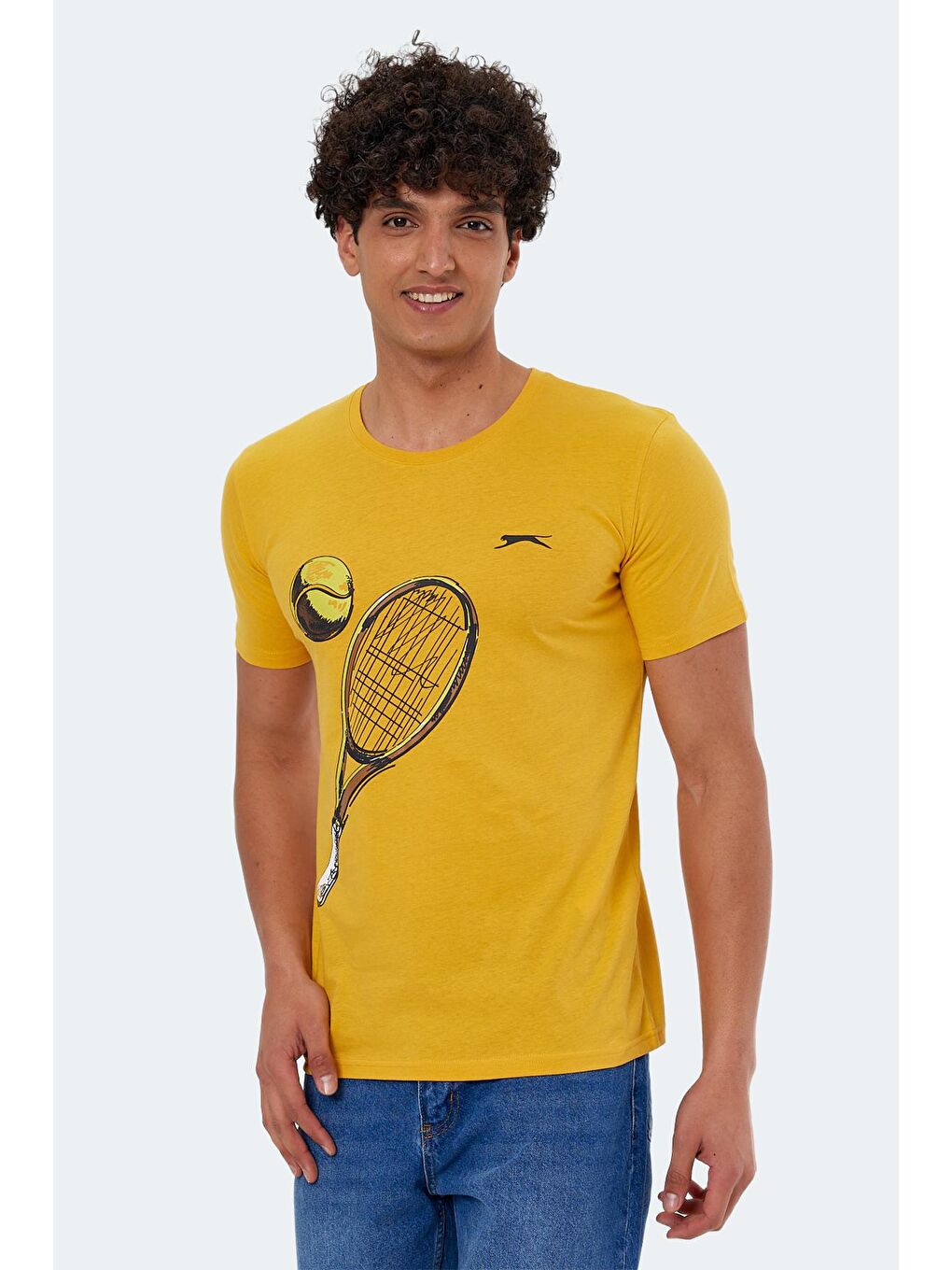 SLAZENGER Hardal Sarı KATONS Erkek T-Shirt Hardal