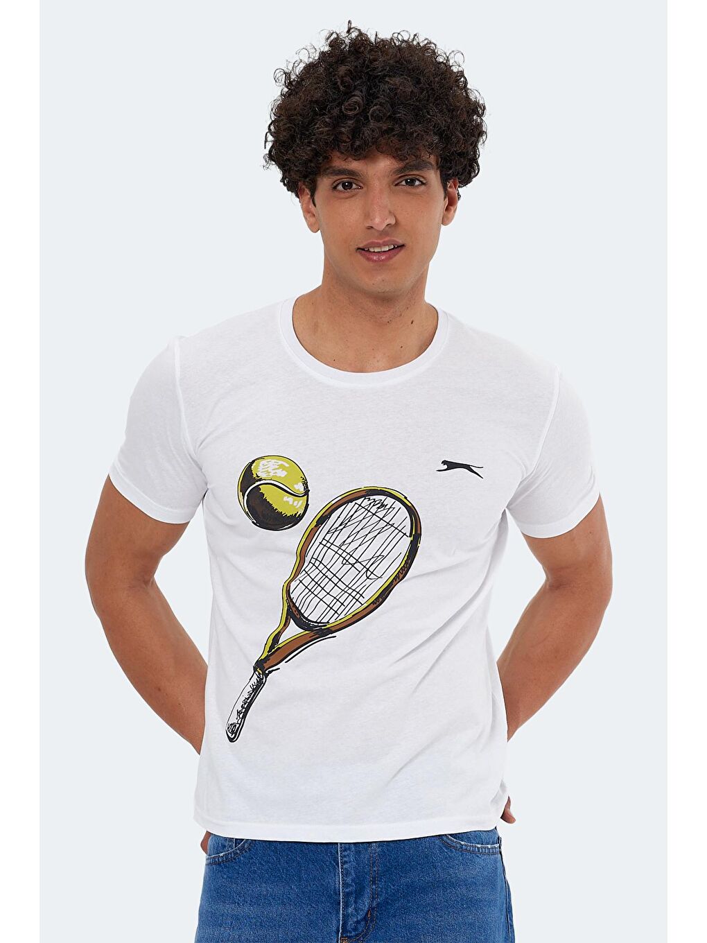 SLAZENGER Beyaz KATONS Erkek T-Shirt Beyaz