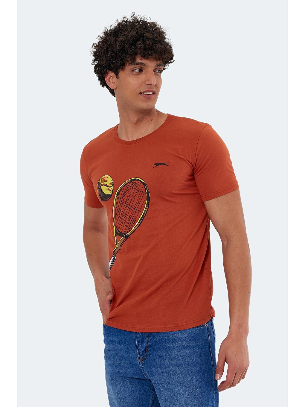 SLAZENGER Kahverengi KATONS Erkek T-Shirt Kiremit - 2