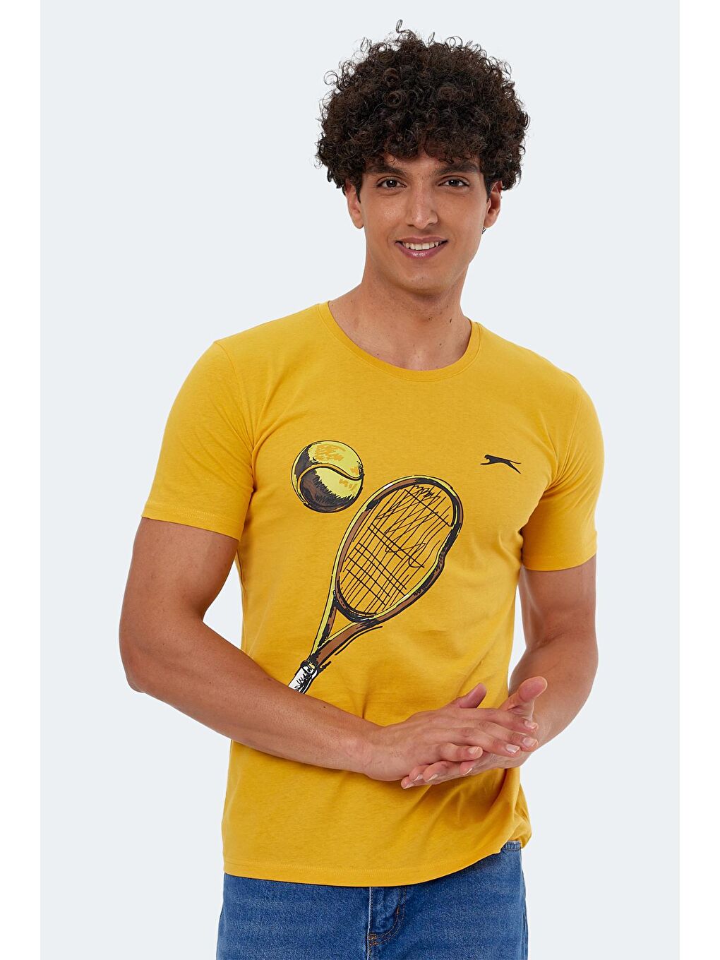 SLAZENGER Hardal Sarı KATONS Erkek T-Shirt Hardal - 2