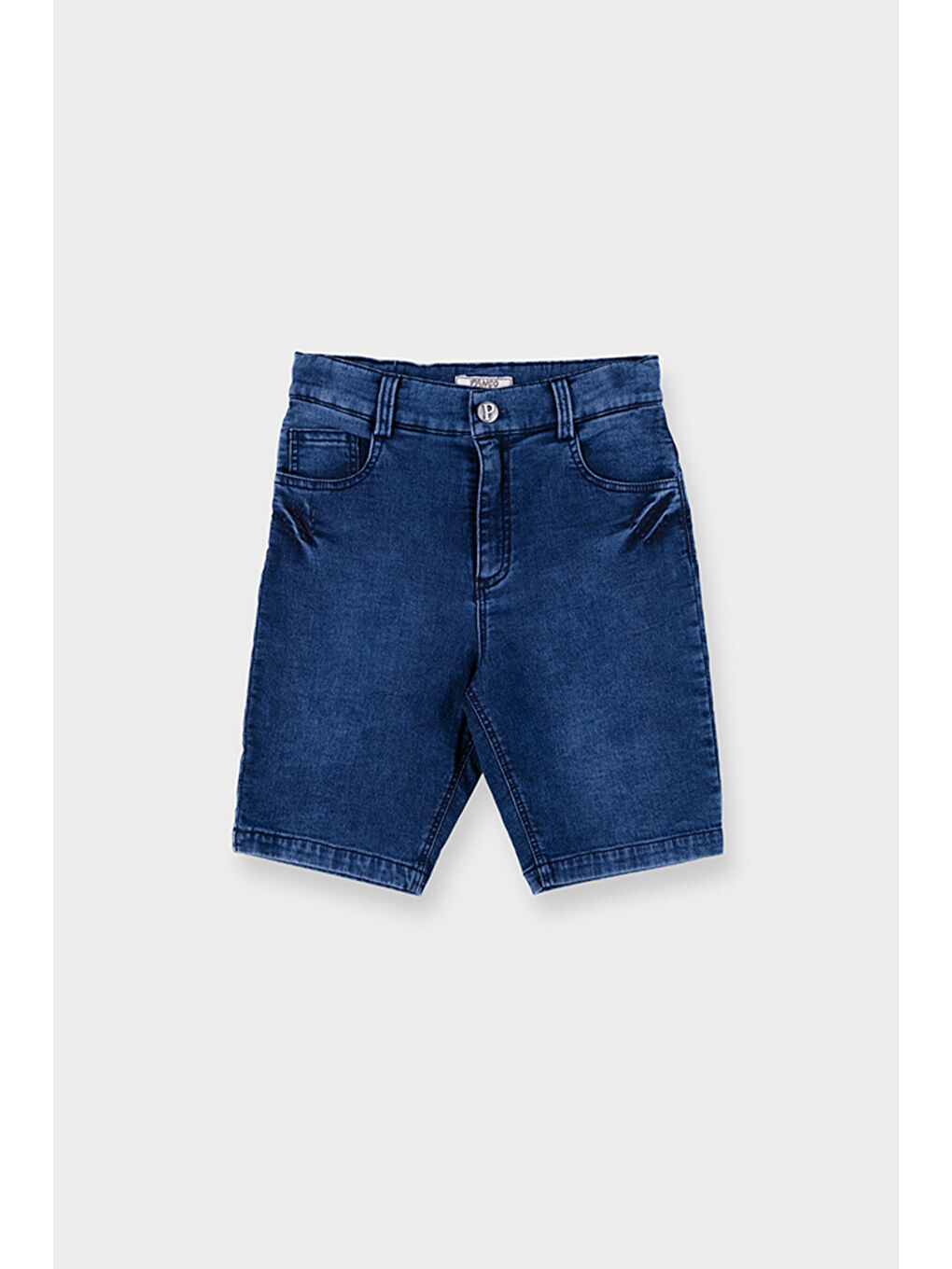 Erkek Çocuk Yıkamalı Lacivert Jean Şort-3
