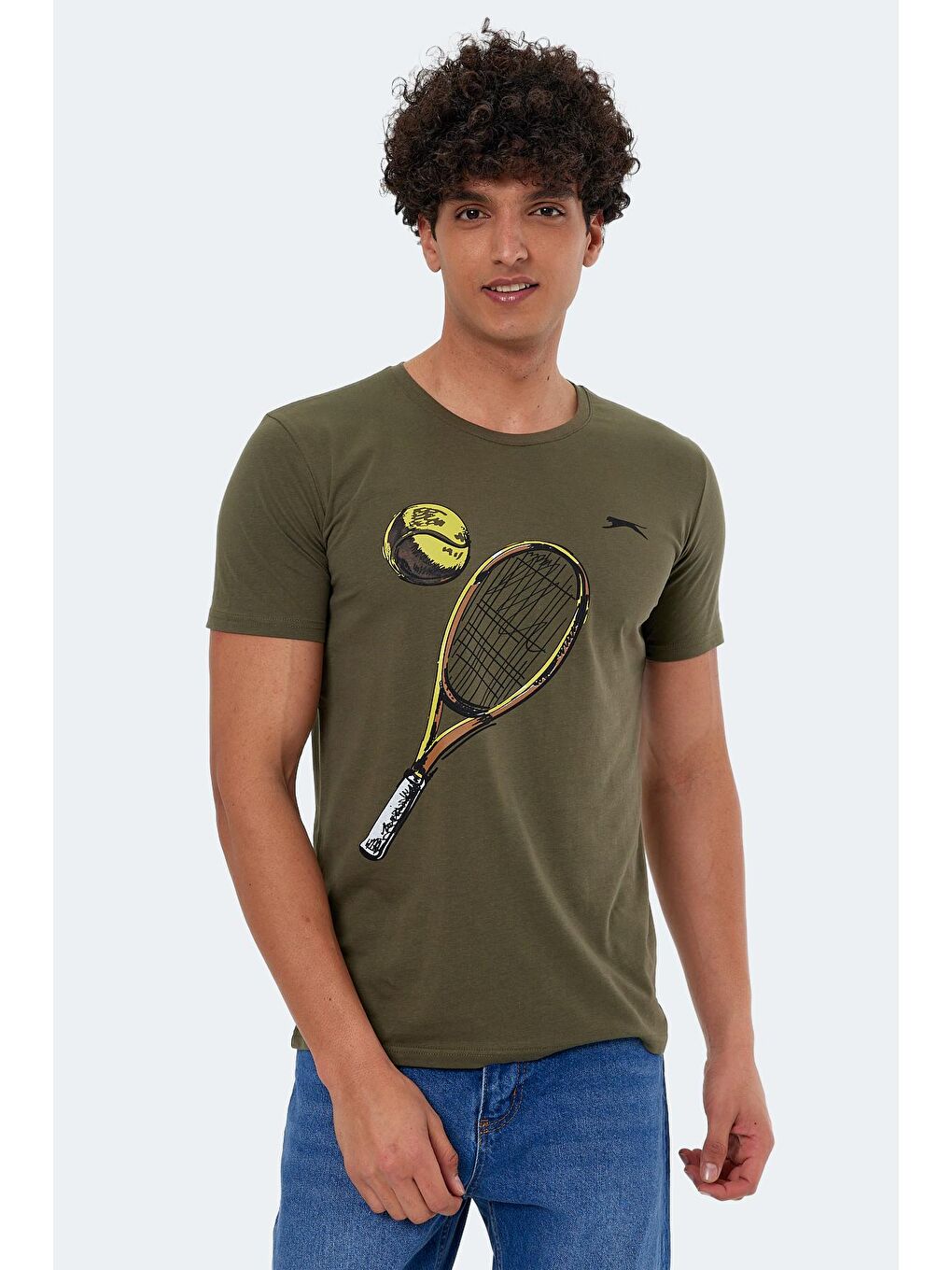 SLAZENGER Haki KATONS Erkek T-Shirt Haki