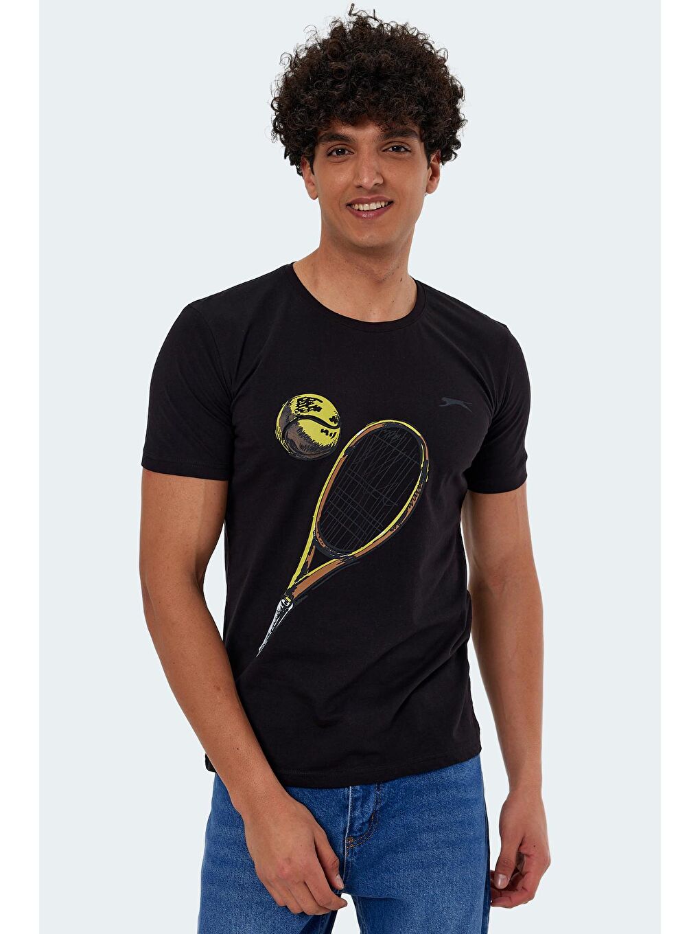 SLAZENGER Siyah KATONS Erkek T-Shirt Siyah