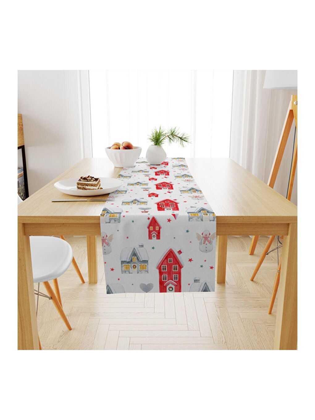 Karışık Yılbaşı Desenli Runner Modeli 40x140 cm